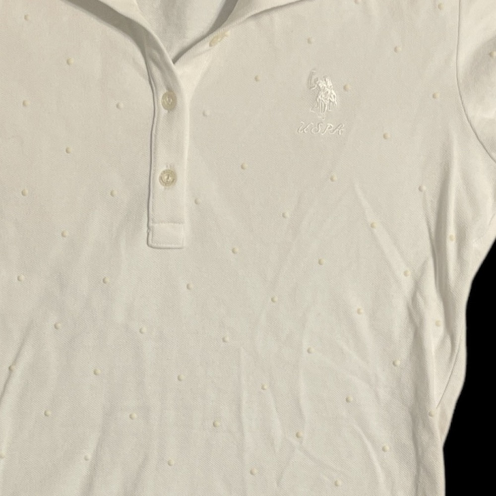 U.S Polo White Shirt with white beads